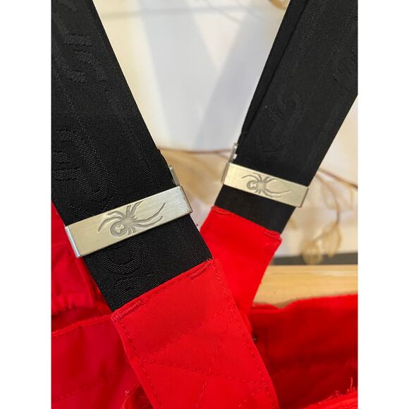 Spyder Kids 14 Red Thinsulate Ski Snow Pants w Suspenders Waterproof - Picture 8 of 10